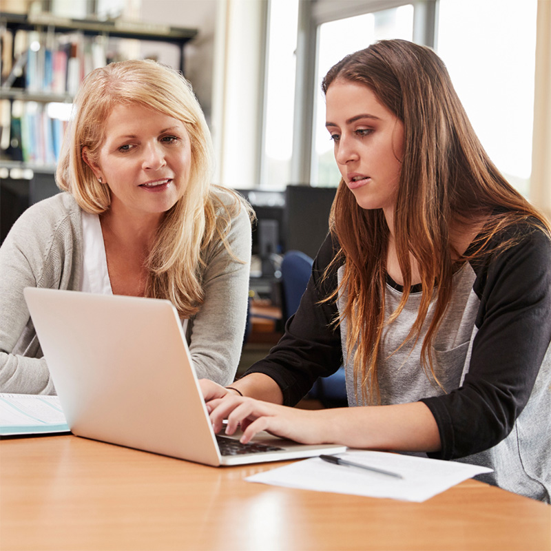 Photo of a student and teacher - Prepped and Polished - Prepped for Admissions - Massachusetts